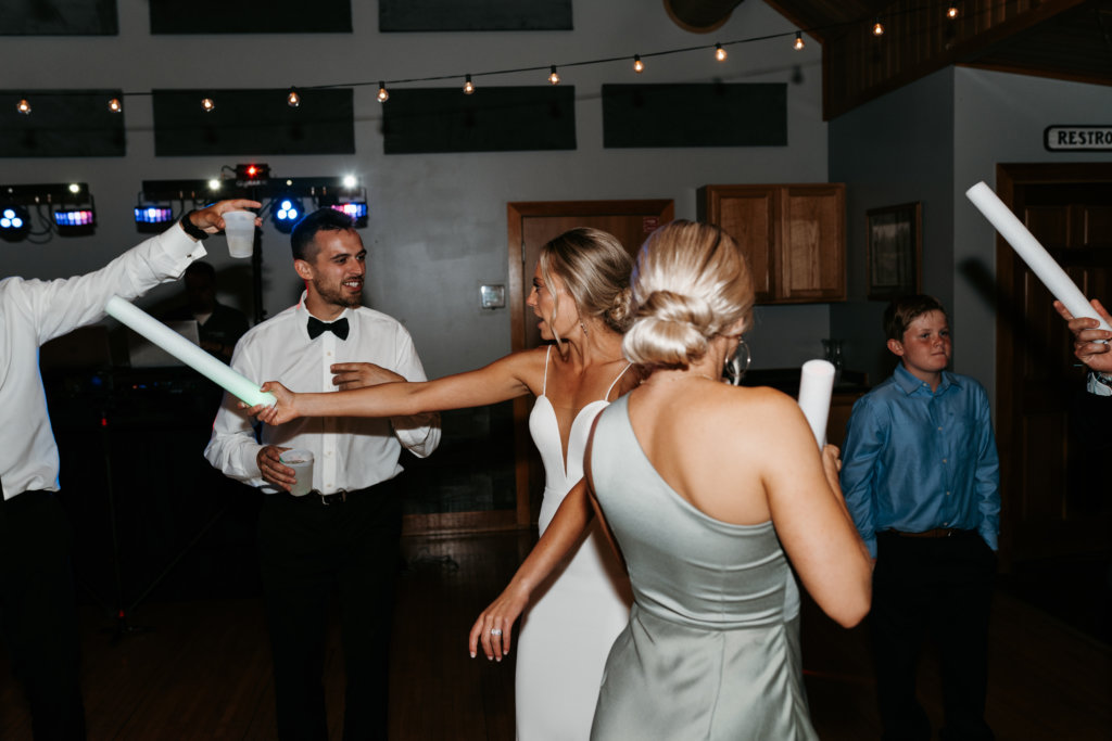 bride and groom celebrating at the Bemidji Country Club