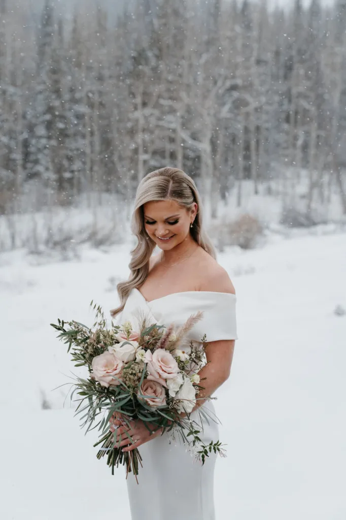 Bride about to get married at Silverthorne Pavilion