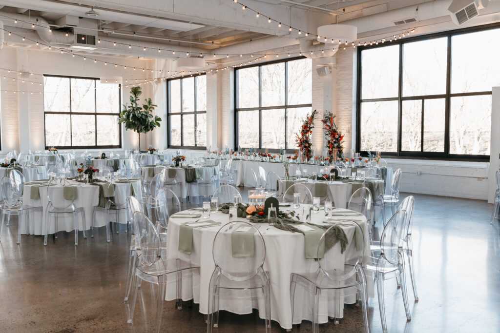 Reception space at urban daisy, a minneapolis modern wedding venue - photo taken by Lulle Photo, a minnesota wedding photographer
