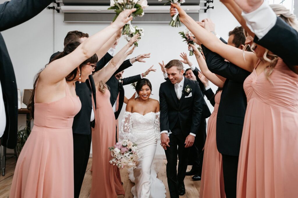 Couple getting married at quincy hall in minneapolis Minnesota