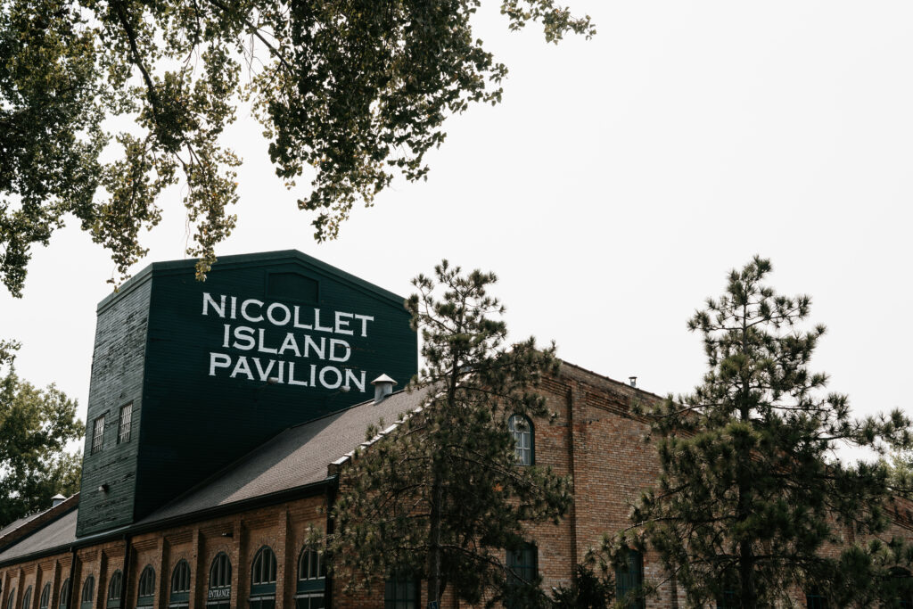 Photo of Nicollet Island Pavilion, an exterior photo of the wedding venue taken by Lulle Photo and fIlm a Minneapolis based wedding photographer.