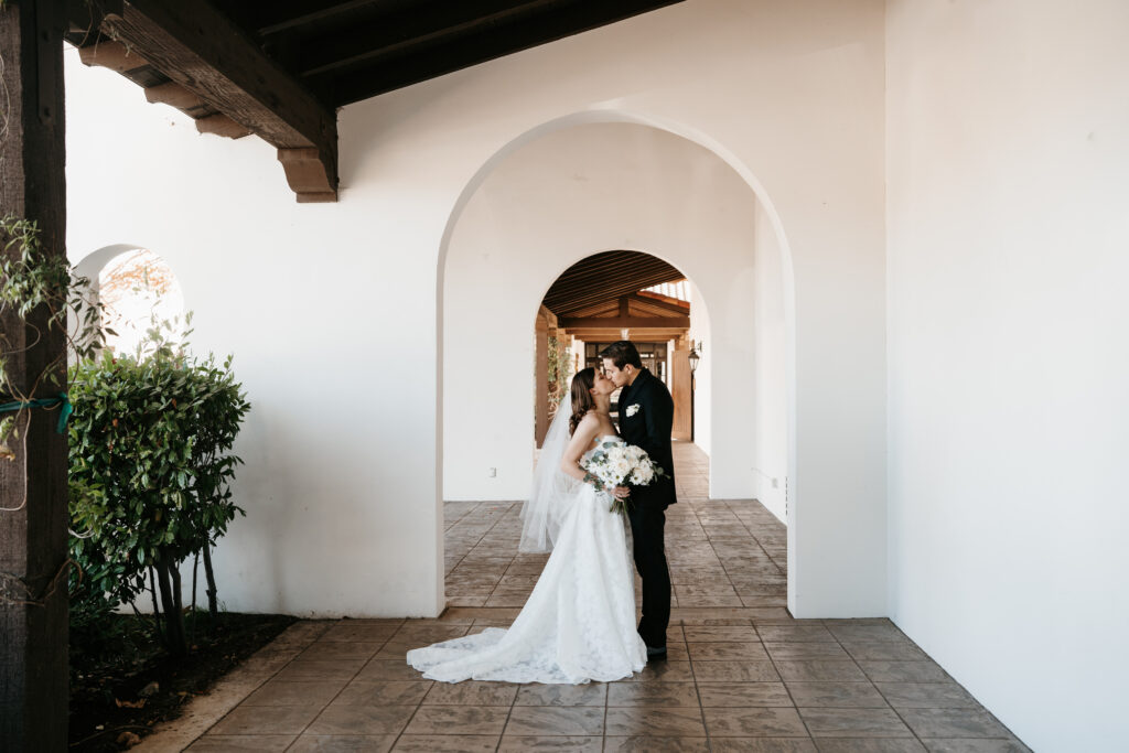 Bride and groom dancing during their San Diego wedding at the Fallbrook Estate