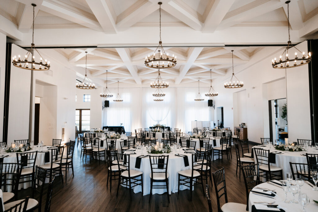 Indoor reception space in San Diego wedding at the Fallbrook Estate wedgewood events