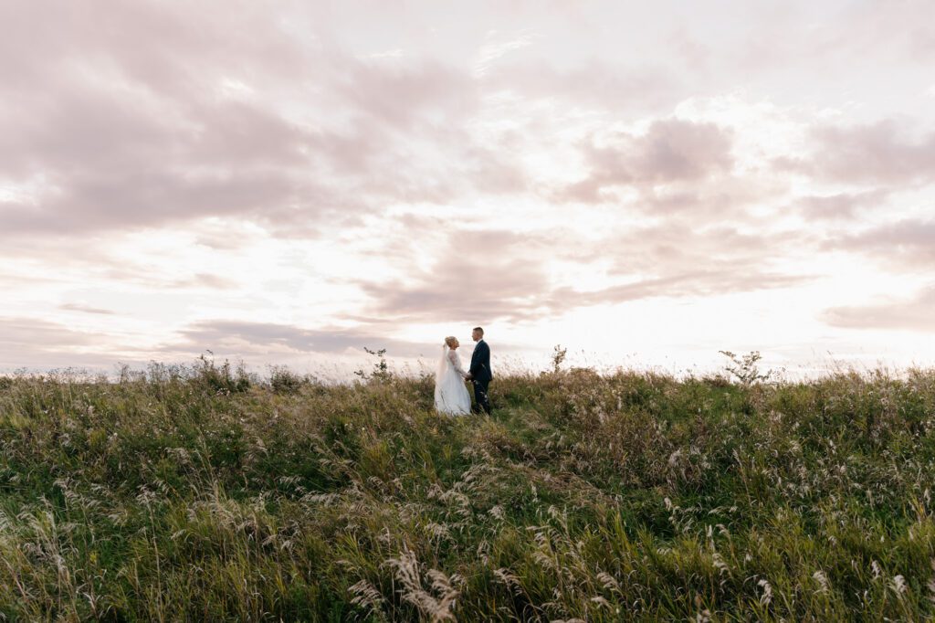 Sunset wedding photography at Equestria West at Bavaria downs in Minnesota.