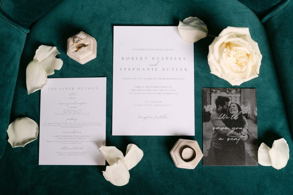 wedding detail photos at le VENERE in saint paul