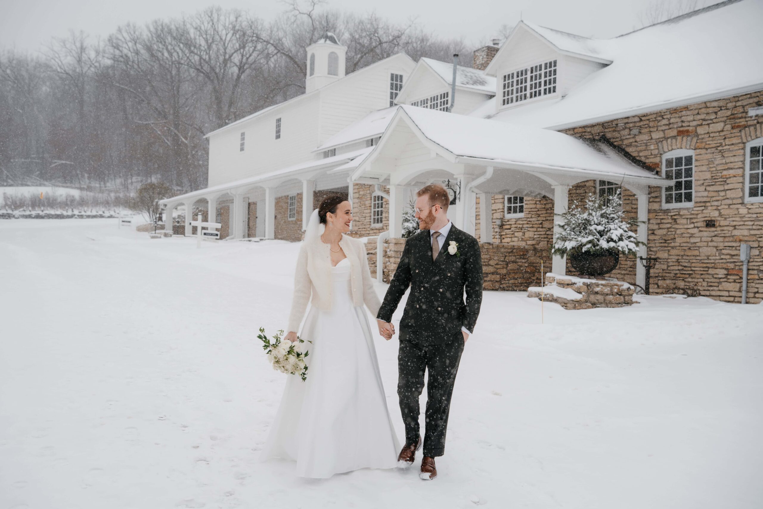 Mayowood stone barn winter wedding